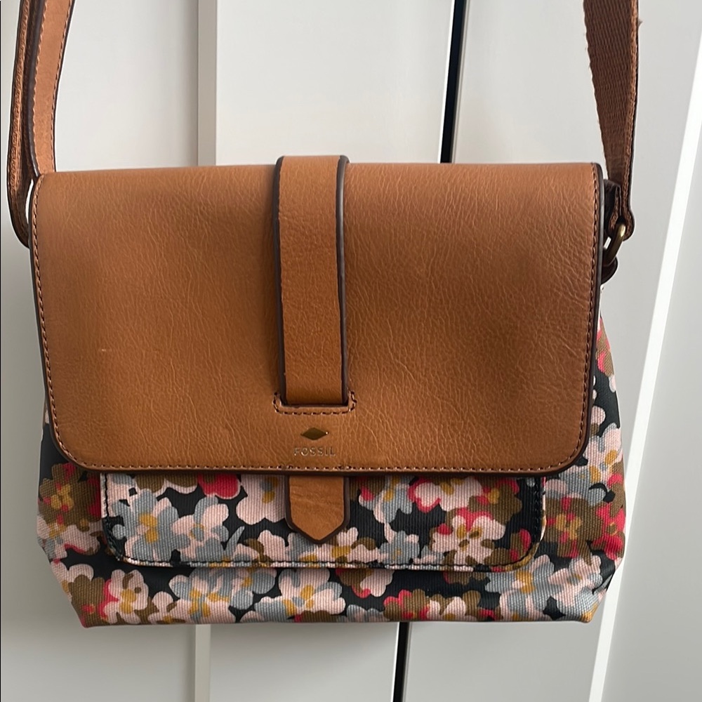 Fossil Tan and Multicolor Floral Women's Bag